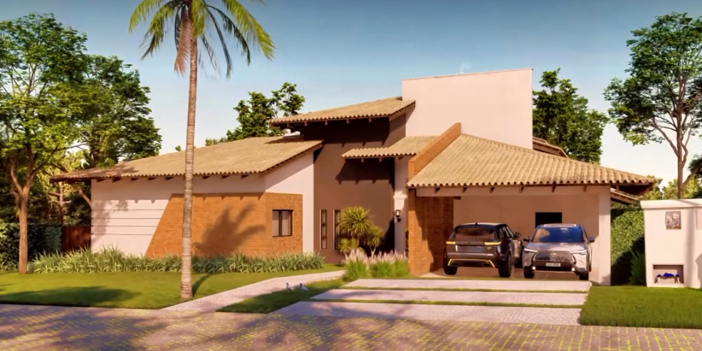 Edificação residencial térrea com área construída de 269,52 m²